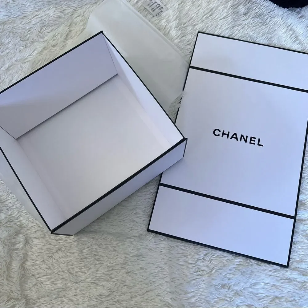 CHANEL White Empty Storage Box Approx 8 x 8 in NEW